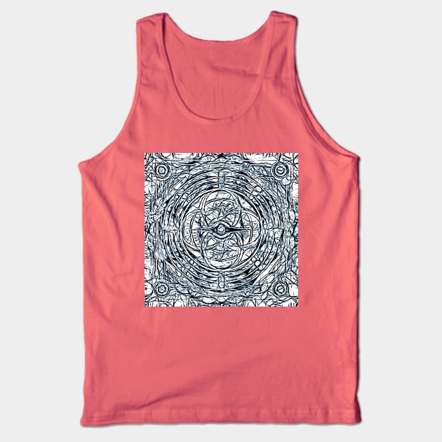 Mandala Blue Tank Top by designbymario